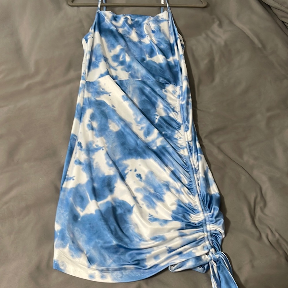 Sexy/fun drape neck, tye dye dress from Shein.